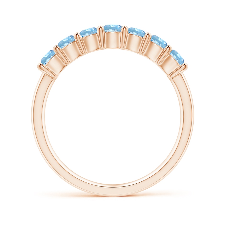 3mm AAAA Half Eternity Seven Stone Aquamarine Wedding Ring in Rose Gold side 199