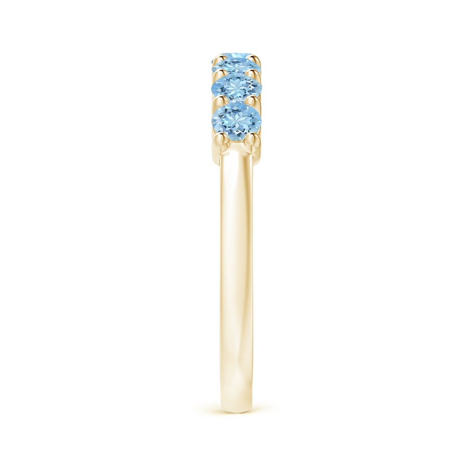 3mm AAAA Half Eternity Seven Stone Aquamarine Wedding Ring in Yellow Gold side 299