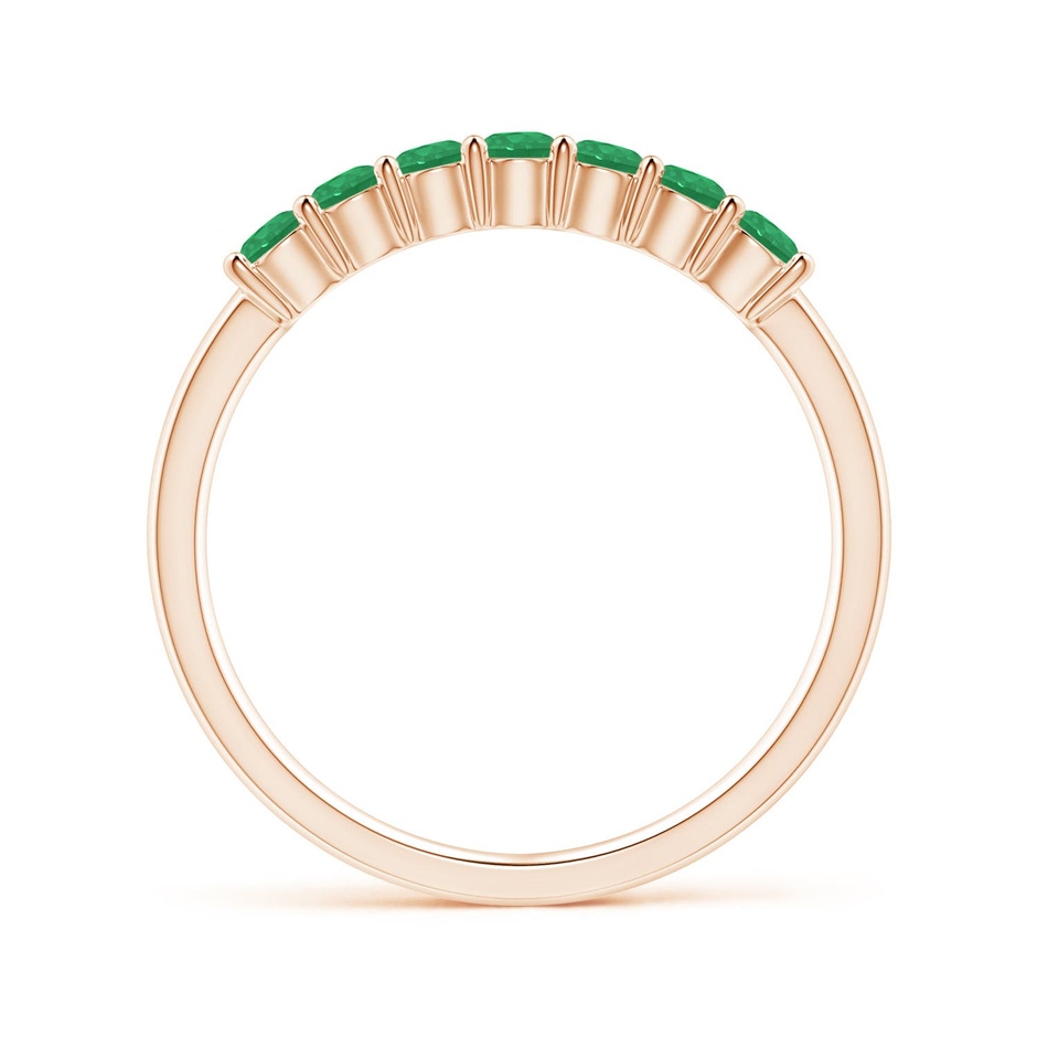 2.5mm A Half Eternity Seven Stone Emerald Wedding Ring in 18K Rose Gold side 199