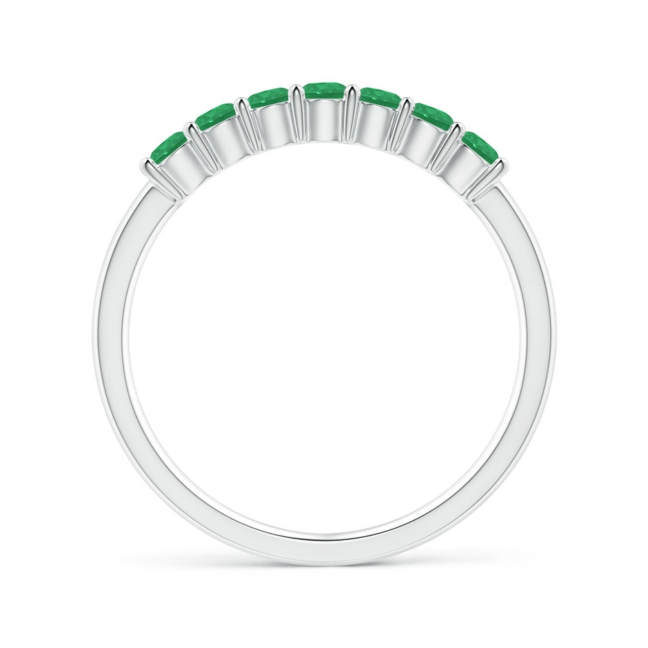 2.5mm A Half Eternity Seven Stone Emerald Wedding Ring in 18K White Gold side 199