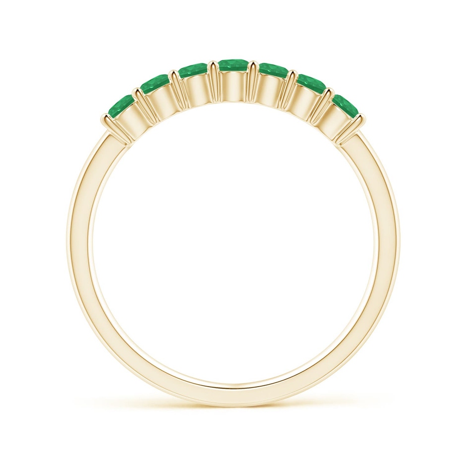 2.5mm A Half Eternity Seven Stone Emerald Wedding Ring in 18K Yellow Gold side 199