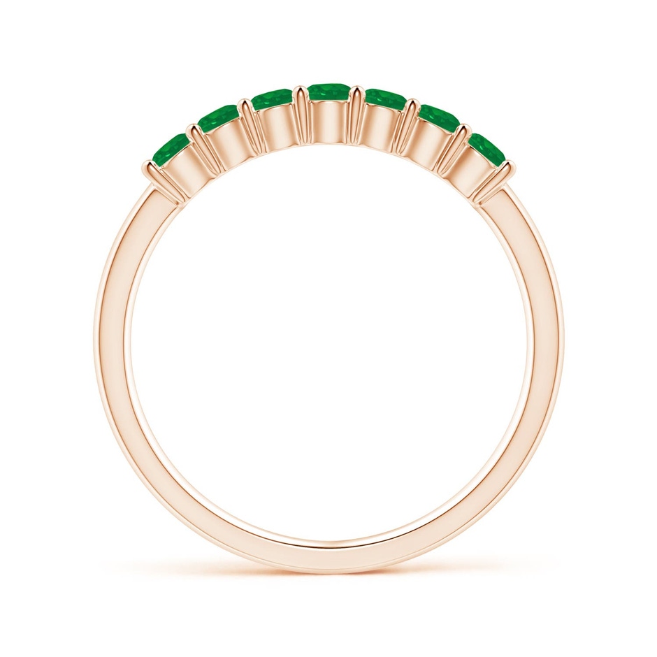 2.5mm AA Half Eternity Seven Stone Emerald Wedding Ring in 18K Rose Gold side 199