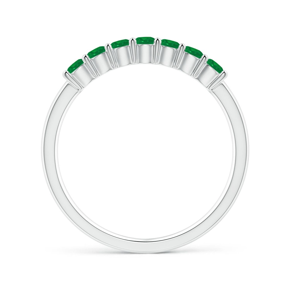 2.5mm AA Half Eternity Seven Stone Emerald Wedding Ring in White Gold side 199
