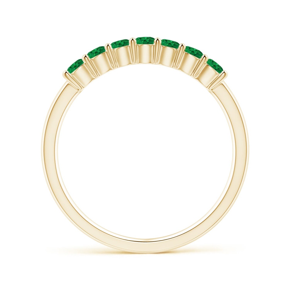 2.5mm AAA Half Eternity Seven Stone Emerald Wedding Ring in Yellow Gold side 199