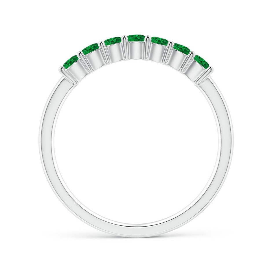 2.5mm AAAA Half Eternity Seven Stone Emerald Wedding Ring in P950 Platinum side 199