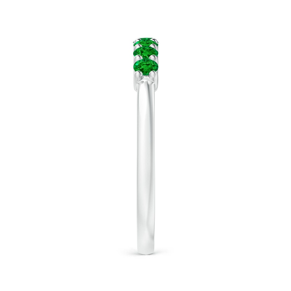 2.5mm AAAA Half Eternity Seven Stone Emerald Wedding Ring in White Gold side 299