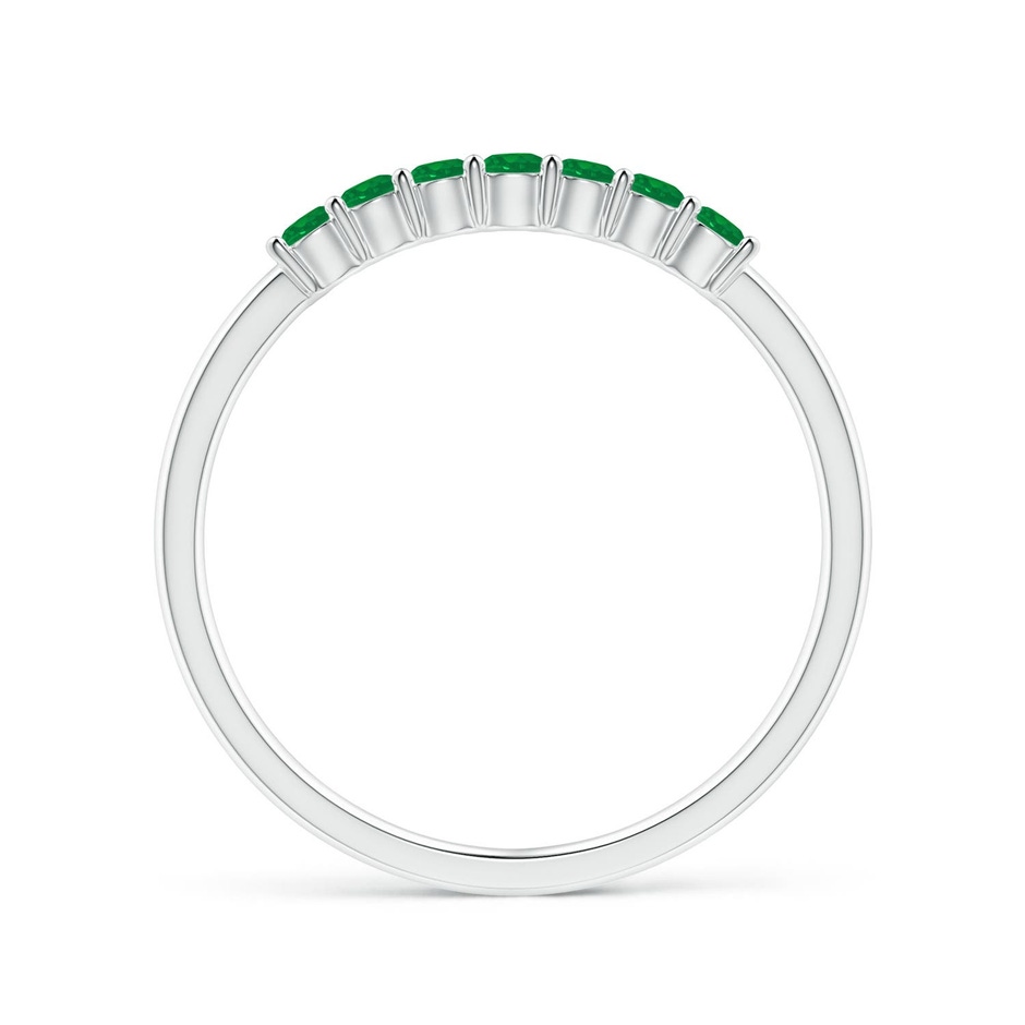 2mm AA Half Eternity Seven Stone Emerald Wedding Ring in White Gold side 199