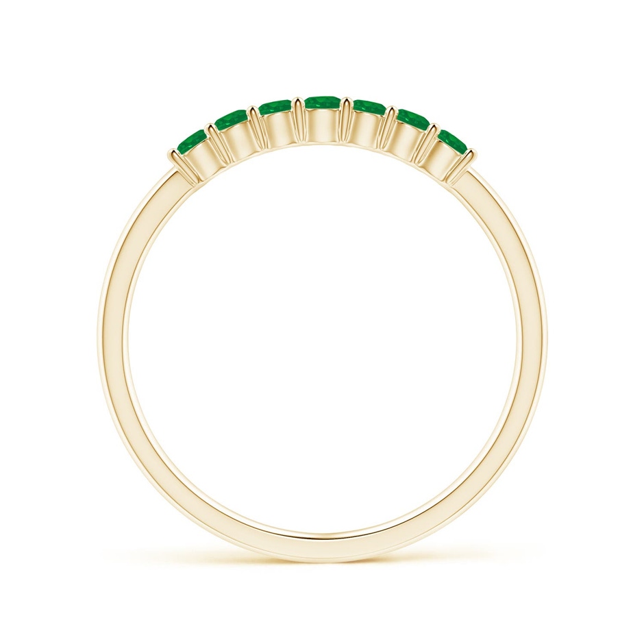 2mm AA Half Eternity Seven Stone Emerald Wedding Ring in Yellow Gold side 199
