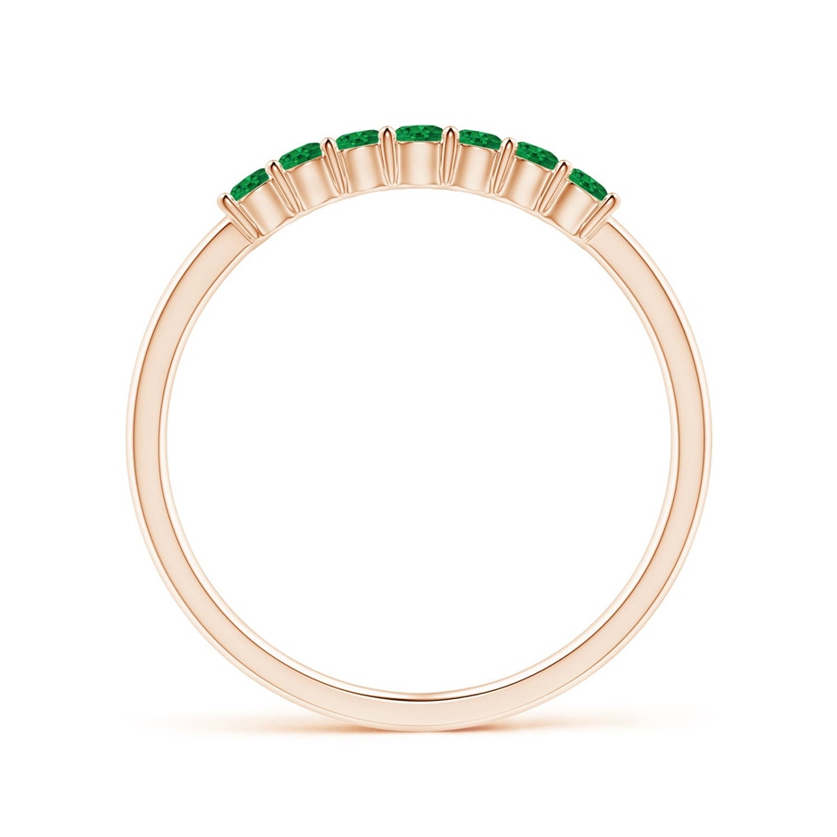 2mm AAA Half Eternity Seven Stone Emerald Wedding Ring in Rose Gold side 199