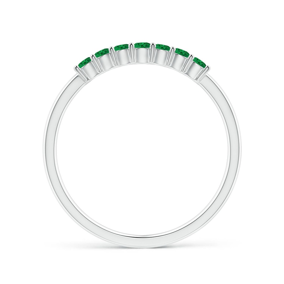 2mm AAA Half Eternity Seven Stone Emerald Wedding Ring in White Gold side 199