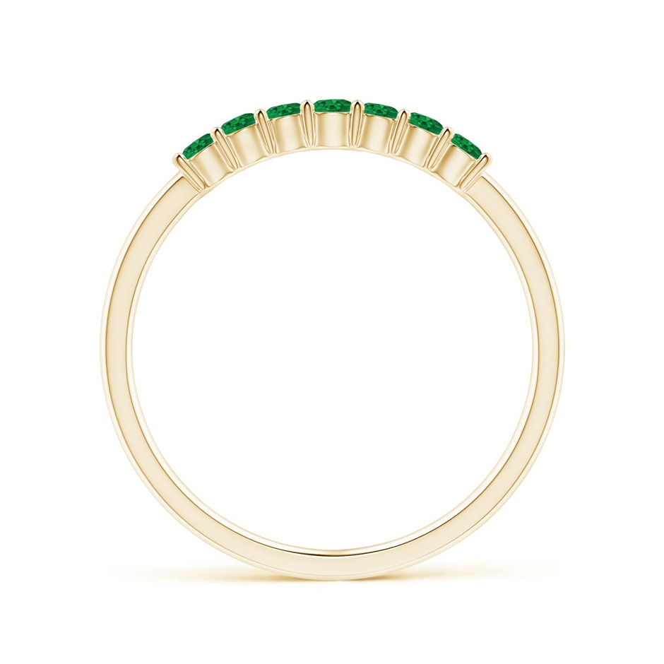 2mm AAA Half Eternity Seven Stone Emerald Wedding Ring in Yellow Gold side 199