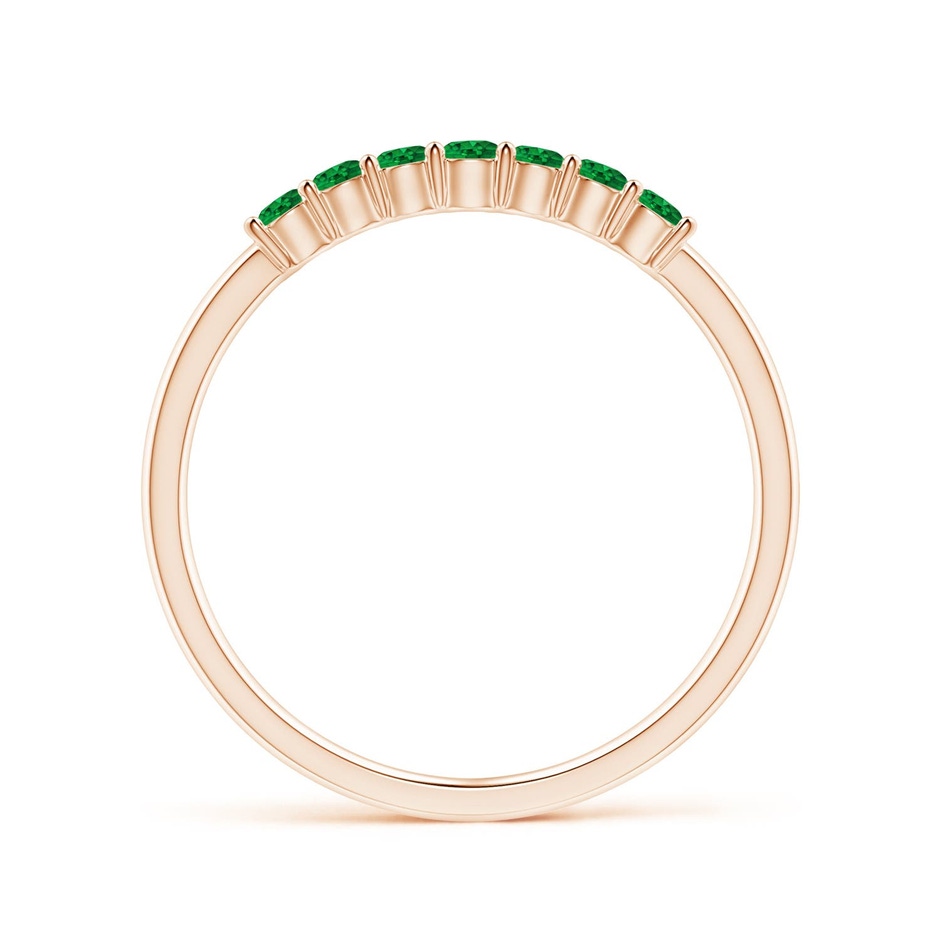 2mm AAAA Half Eternity Seven Stone Emerald Wedding Ring in Rose Gold side 199