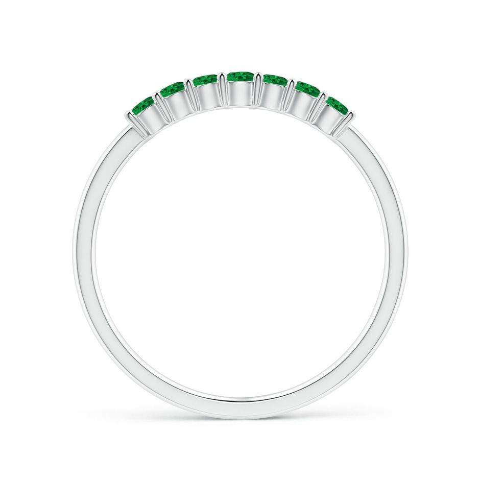 2mm AAAA Half Eternity Seven Stone Emerald Wedding Ring in White Gold side 199