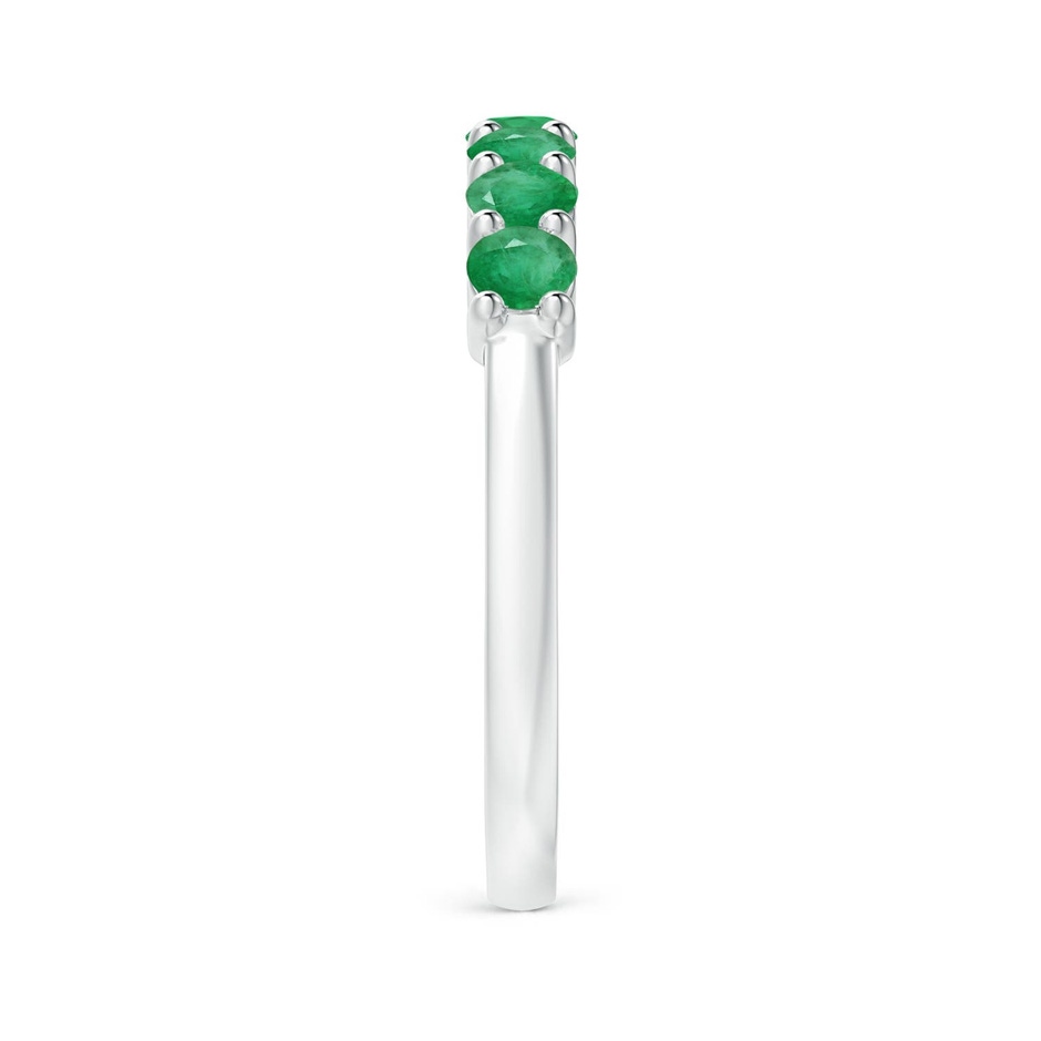 3mm A Half Eternity Seven Stone Emerald Wedding Ring in 18K White Gold side 299