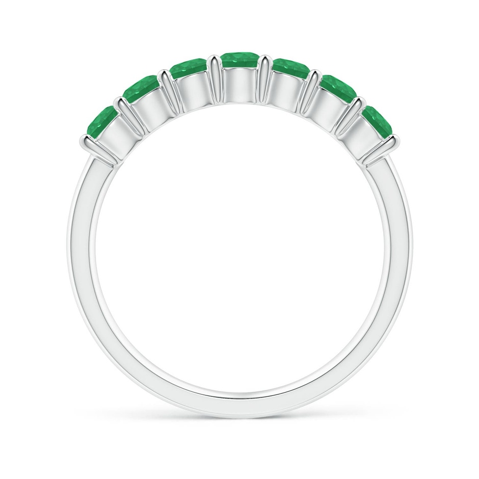 3mm A Half Eternity Seven Stone Emerald Wedding Ring in P950 Platinum side 199