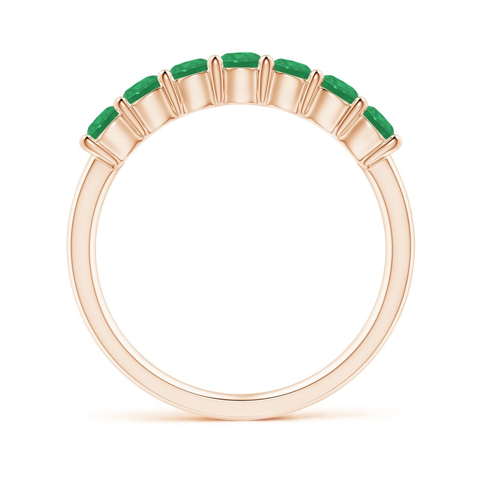 3mm A Half Eternity Seven Stone Emerald Wedding Ring in Rose Gold side 199