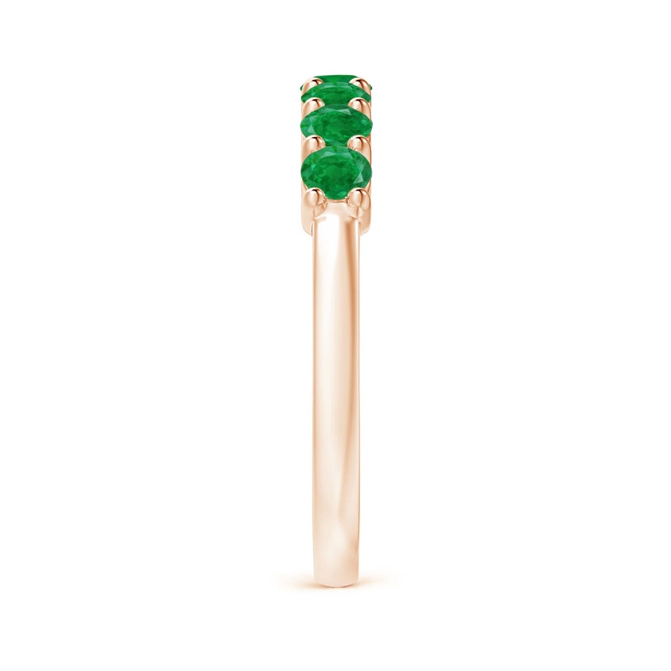 3mm AA Half Eternity Seven Stone Emerald Wedding Ring in 18K Rose Gold side 299