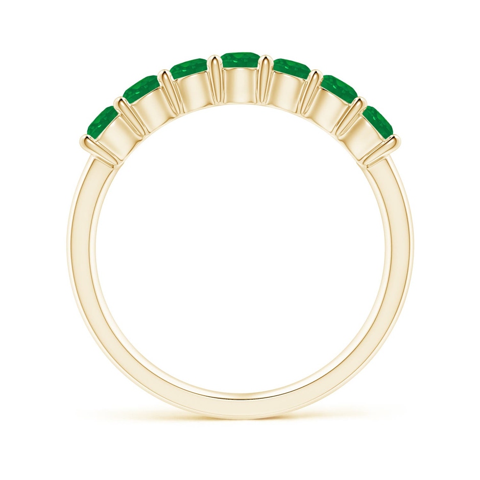 3mm AA Half Eternity Seven Stone Emerald Wedding Ring in 18K Yellow Gold side 199