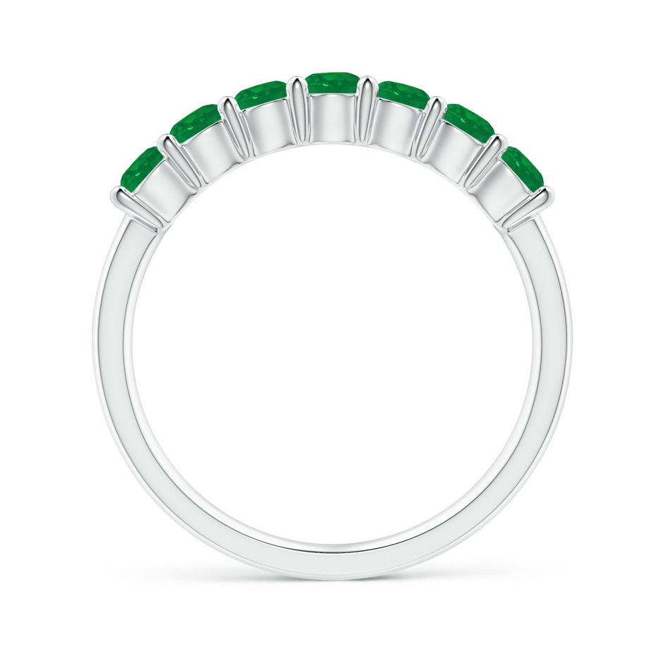 3mm AA Half Eternity Seven Stone Emerald Wedding Ring in White Gold side 199