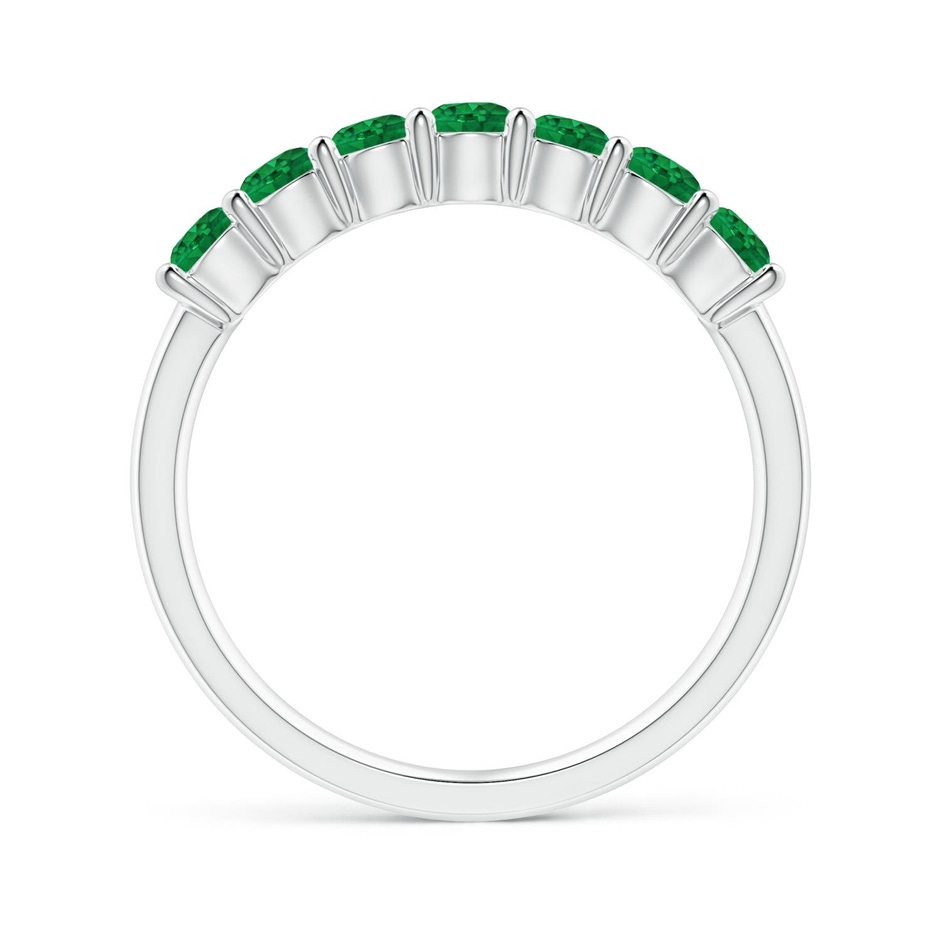 3mm AAA Half Eternity Seven Stone Emerald Wedding Ring in 18K White Gold side 199
