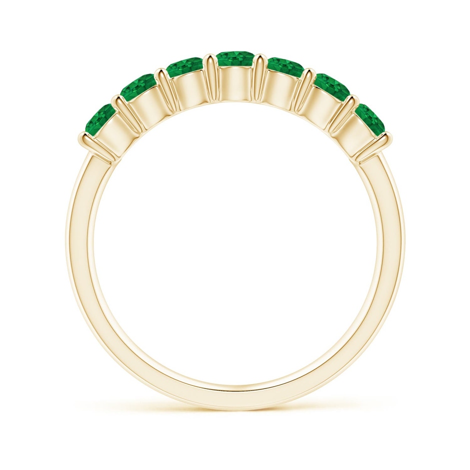 3mm AAA Half Eternity Seven Stone Emerald Wedding Ring in Yellow Gold side 199