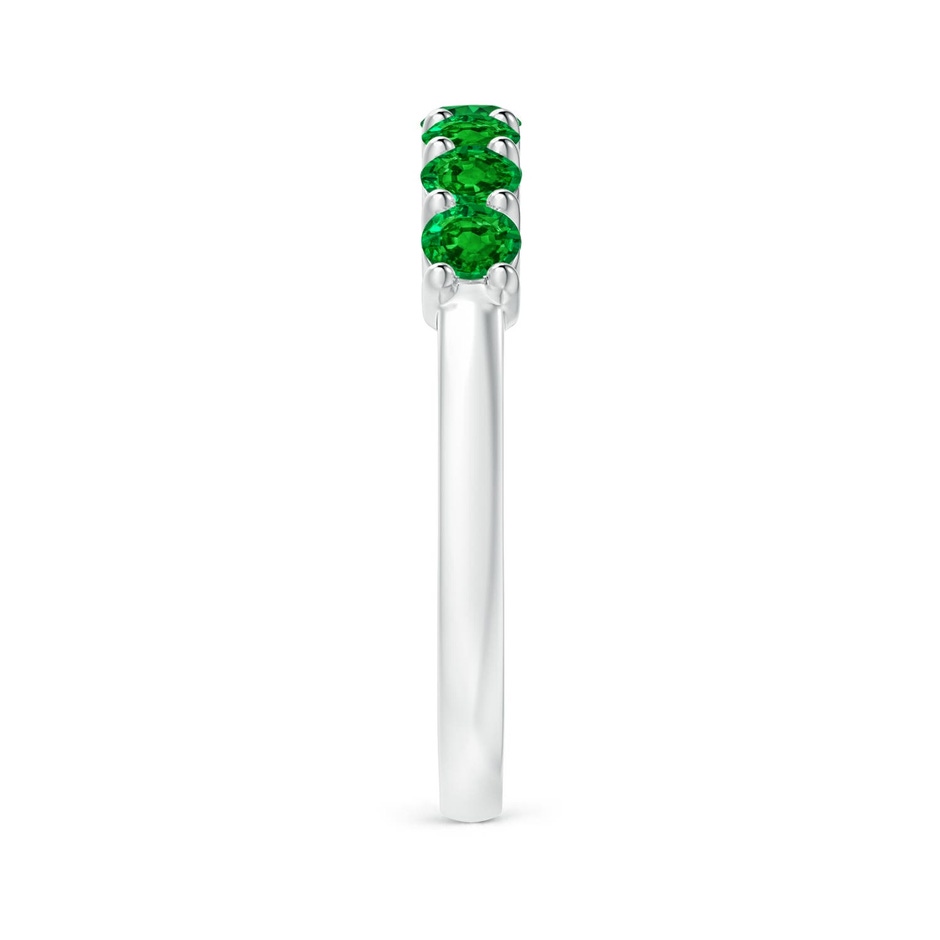3mm AAAA Half Eternity Seven Stone Emerald Wedding Ring in 10K White Gold side 299