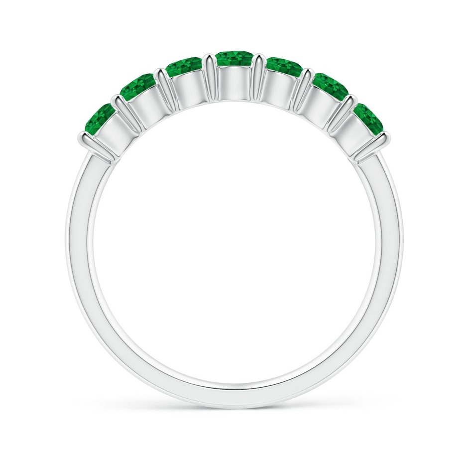 3mm AAAA Half Eternity Seven Stone Emerald Wedding Ring in 18K White Gold side 199