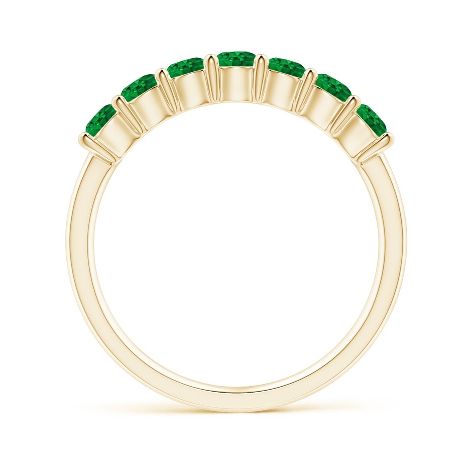 3mm AAAA Half Eternity Seven Stone Emerald Wedding Ring in 18K Yellow Gold side 199