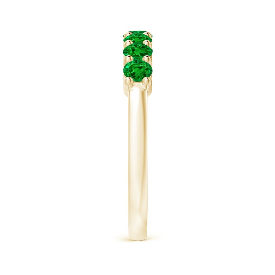 3mm AAAA Half Eternity Seven Stone Emerald Wedding Ring in 18K Yellow Gold side 299