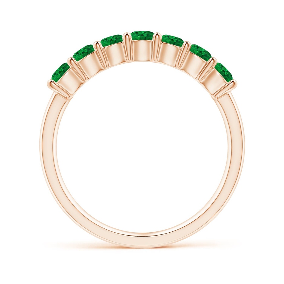 3mm AAAA Half Eternity Seven Stone Emerald Wedding Ring in Rose Gold side 199