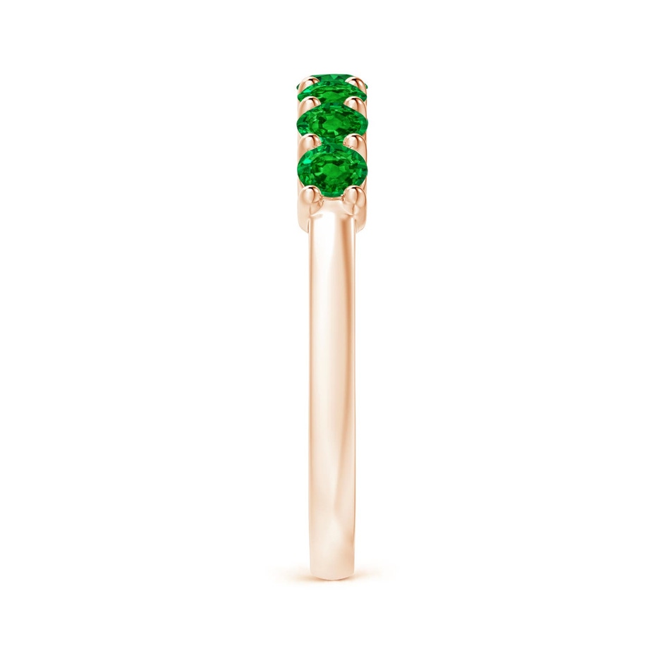 3mm AAAA Half Eternity Seven Stone Emerald Wedding Ring in Rose Gold side 299