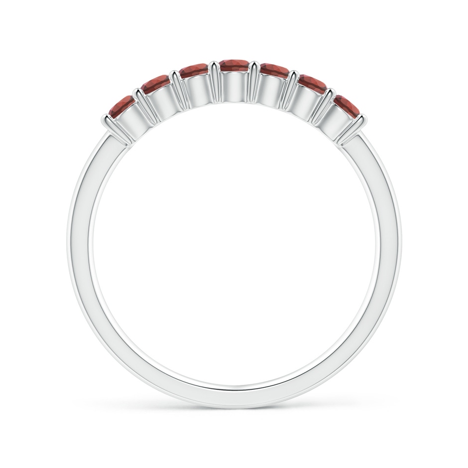 2.5mm AAA Half Eternity Seven Stone Garnet Wedding Ring in 18K White Gold side 199