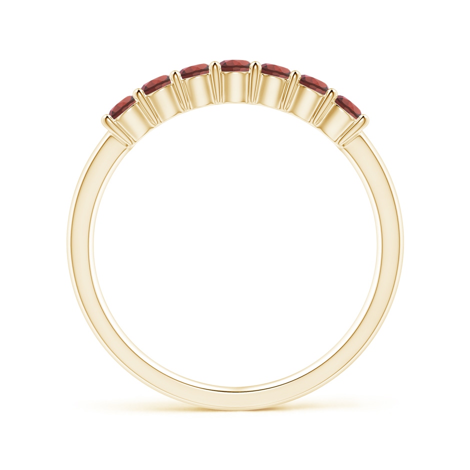 2.5mm AAA Half Eternity Seven Stone Garnet Wedding Ring in 18K Yellow Gold side 199