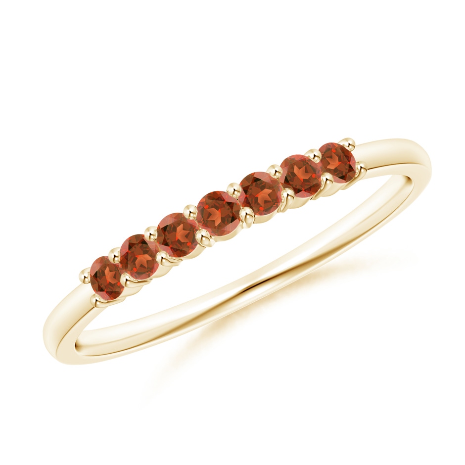 2mm A Half Eternity Seven Stone Garnet Wedding Ring in 10K Yellow Gold 