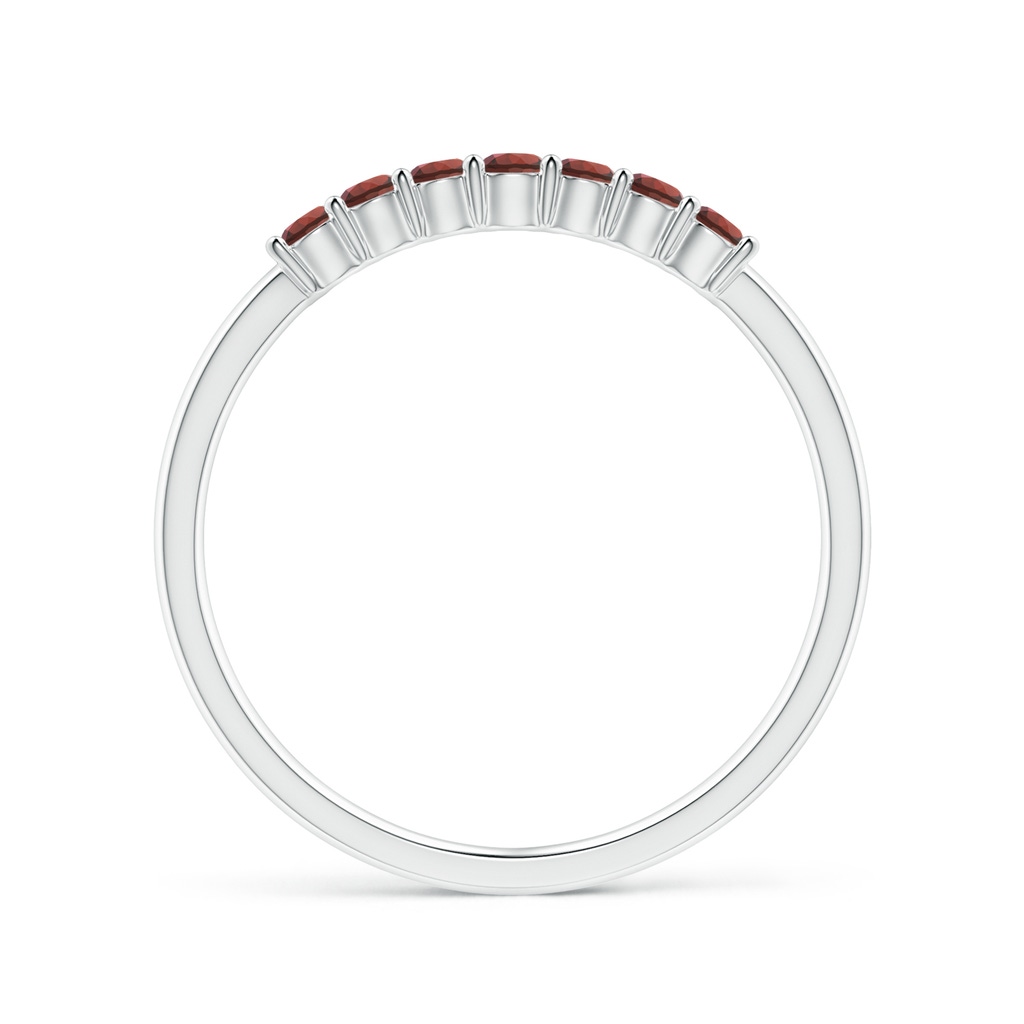 2mm AAAA Half Eternity Seven Stone Garnet Wedding Ring in P950 Platinum - side 199