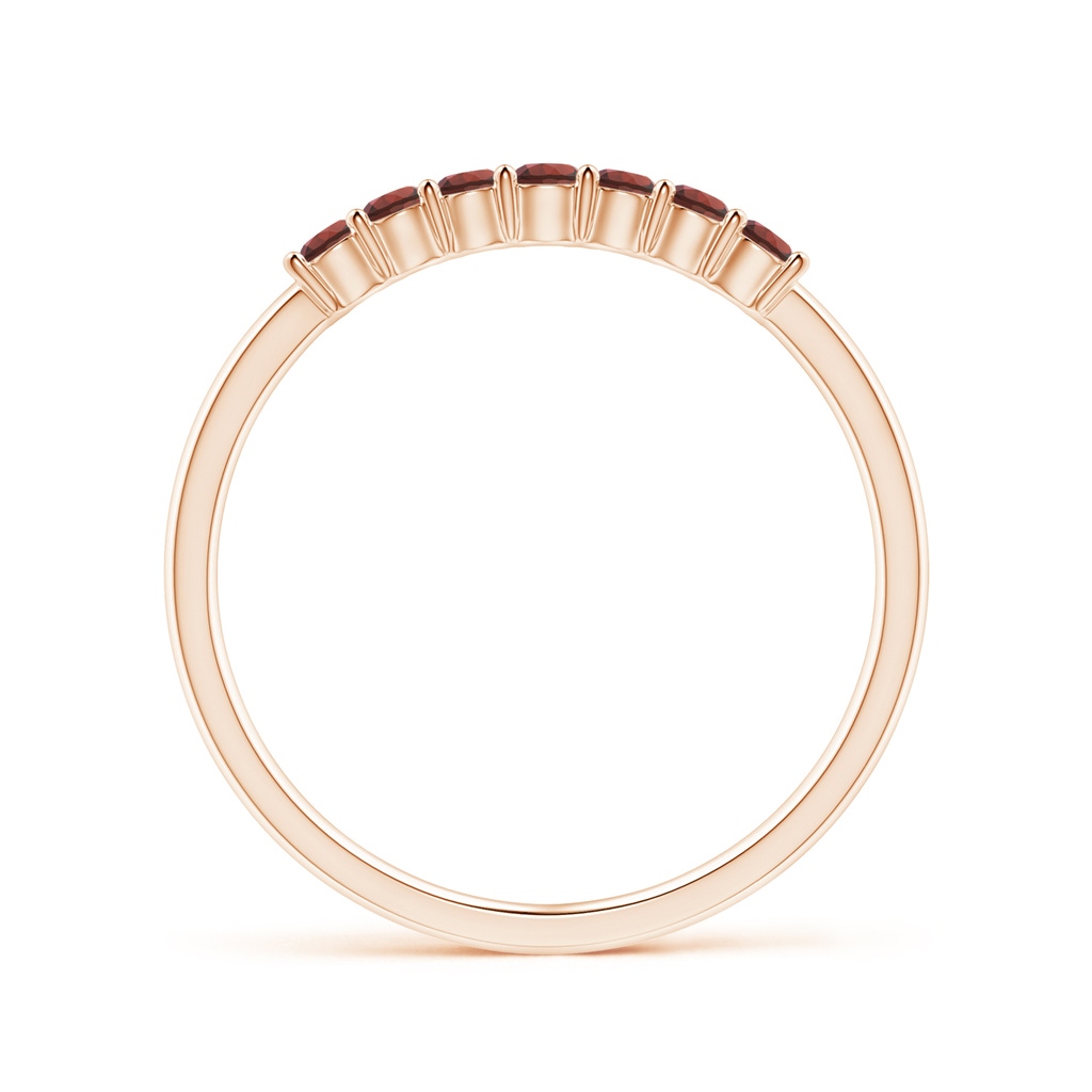 2mm AAAA Half Eternity Seven Stone Garnet Wedding Ring in Rose Gold - side 199