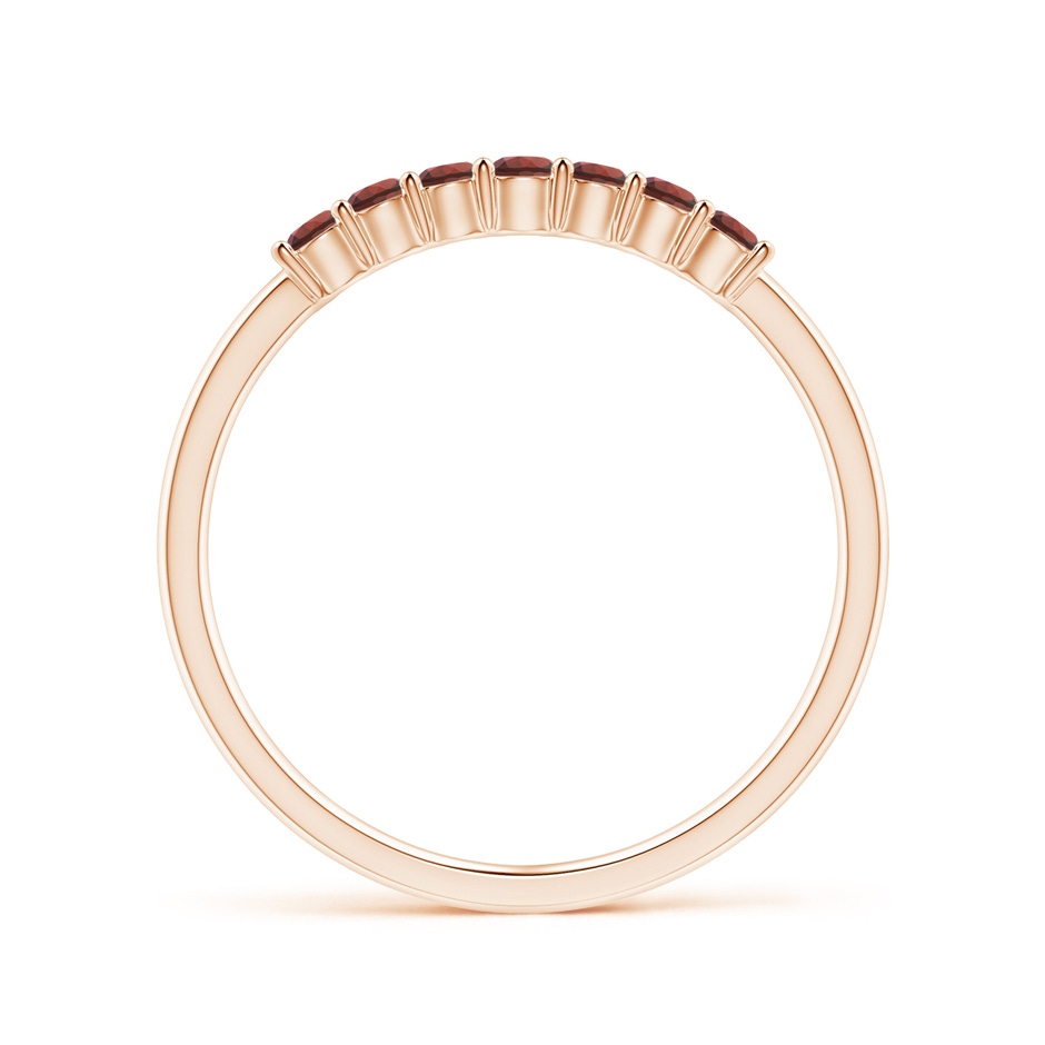 2mm AAAA Half Eternity Seven Stone Garnet Wedding Ring in Rose Gold side 199