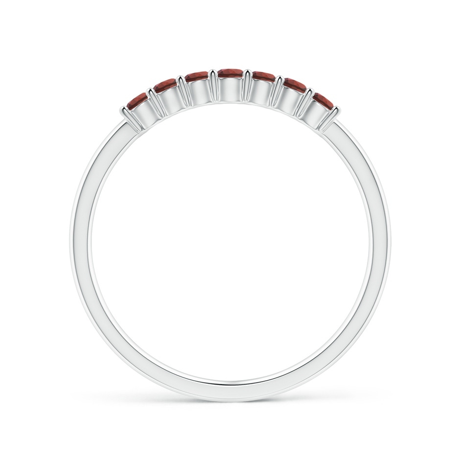 2mm AAAA Half Eternity Seven Stone Garnet Wedding Ring in S999 Silver side 199