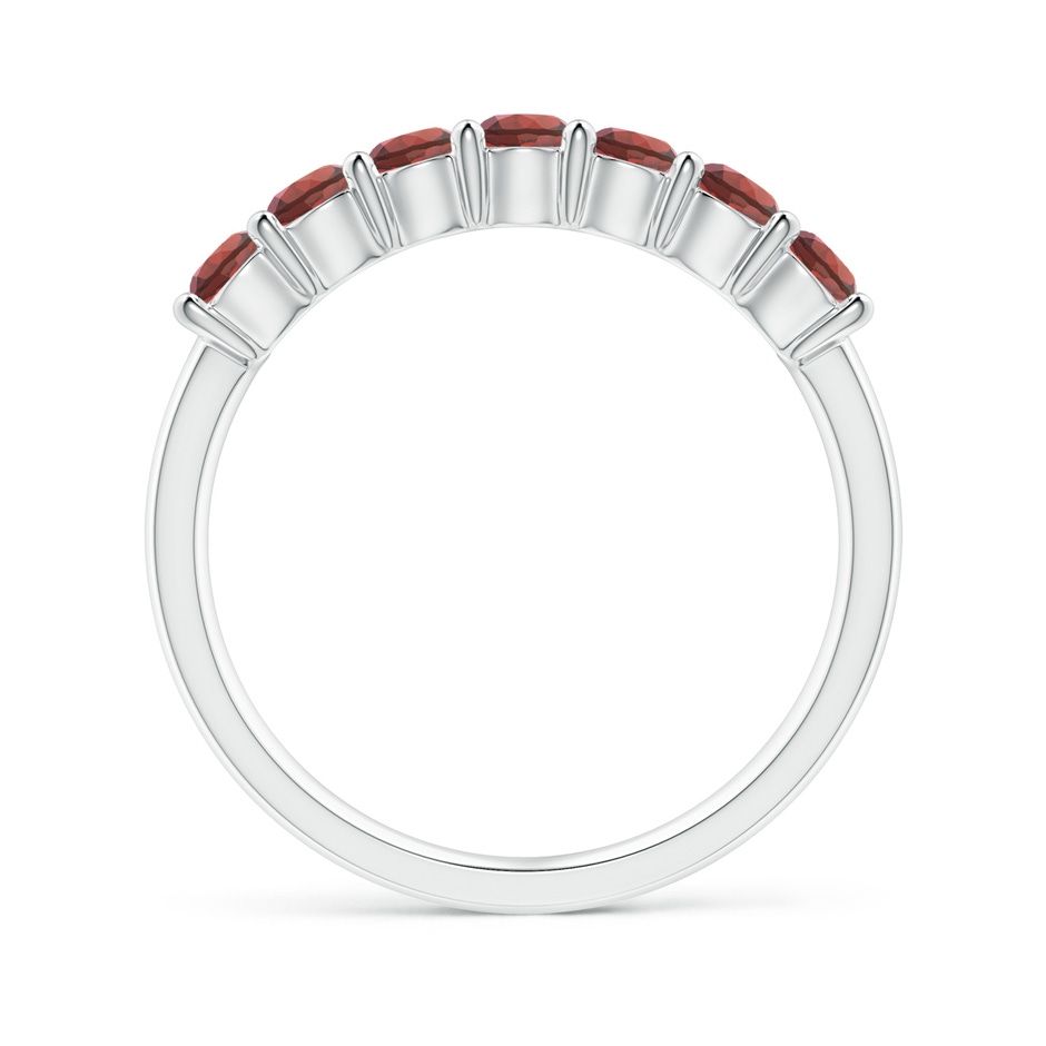 3mm AAA Half Eternity Seven Stone Garnet Wedding Ring in White Gold side 199