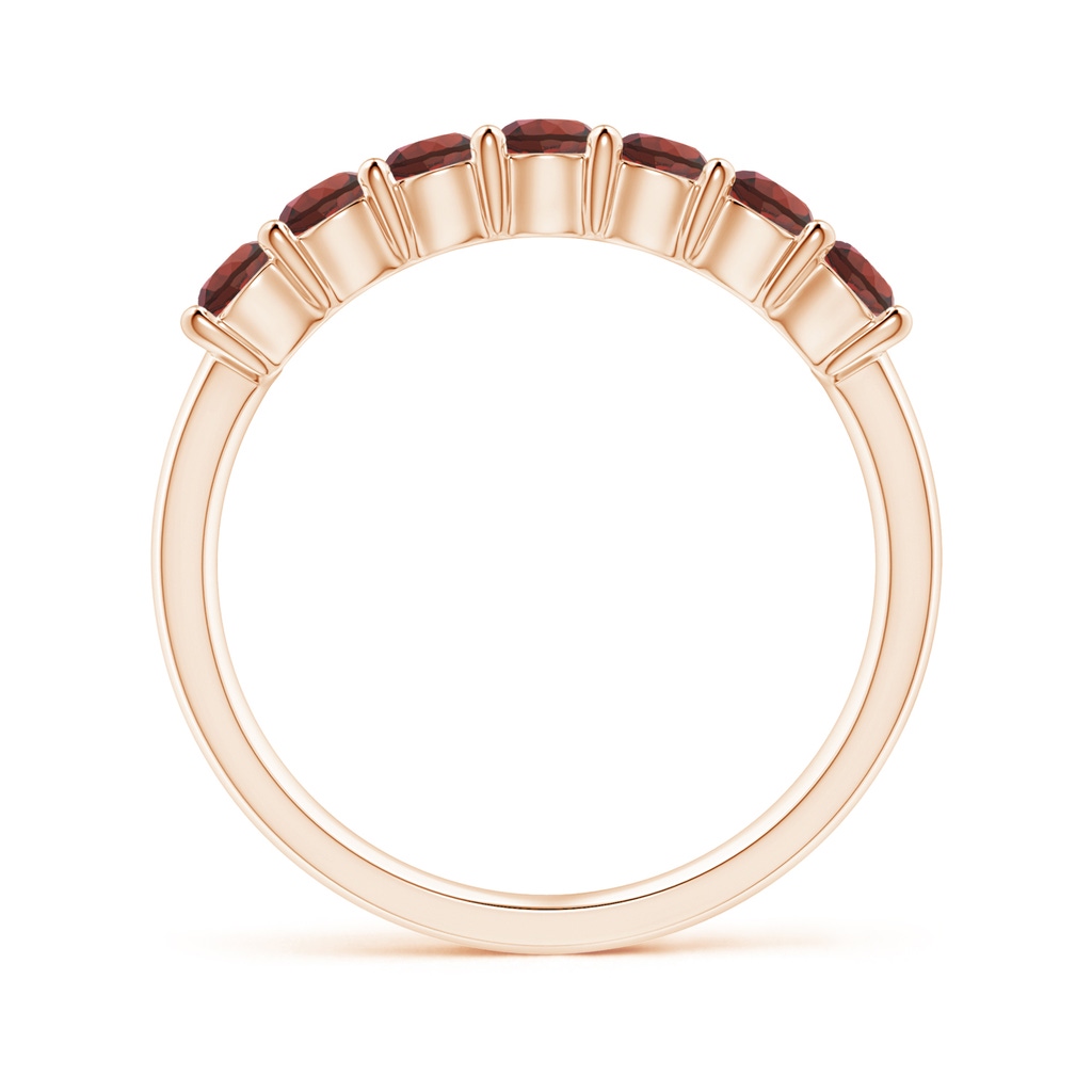 3mm AAAA Half Eternity Seven Stone Garnet Wedding Ring in Rose Gold - side 199