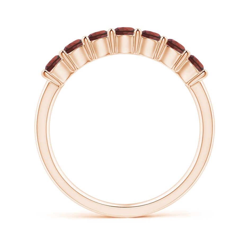 3mm AAAA Half Eternity Seven Stone Garnet Wedding Ring in Rose Gold side 199