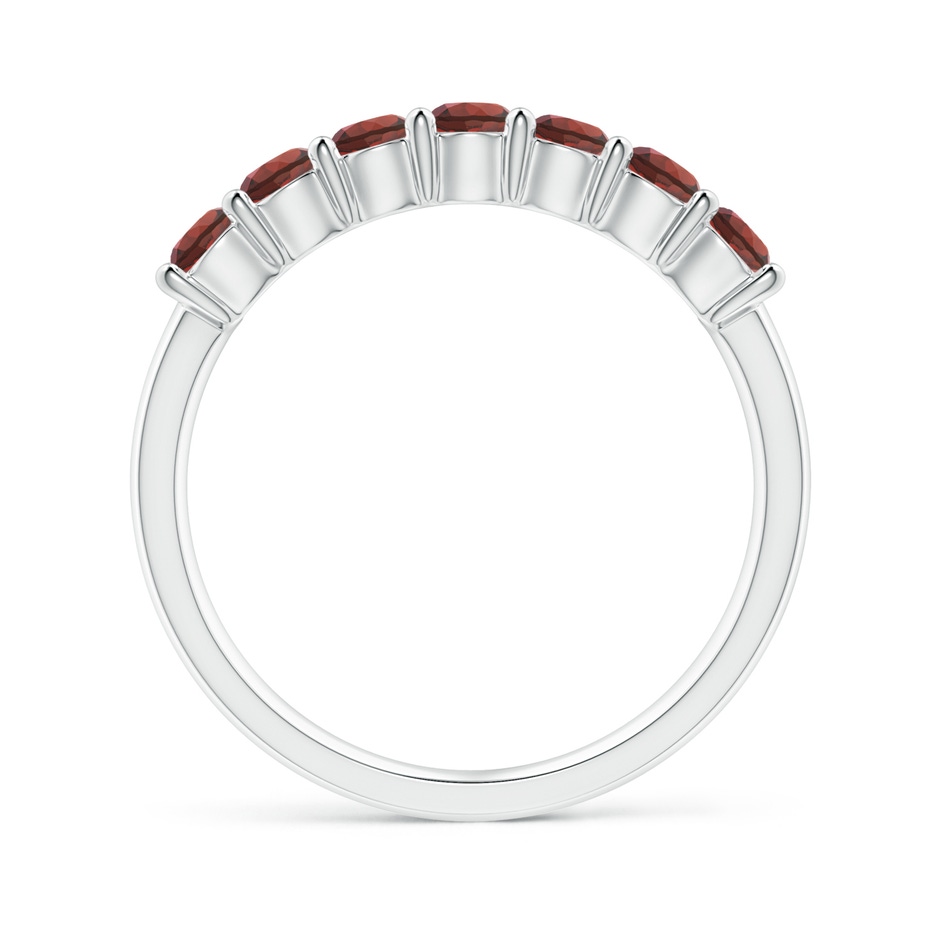 3mm AAAA Half Eternity Seven Stone Garnet Wedding Ring in White Gold side 199