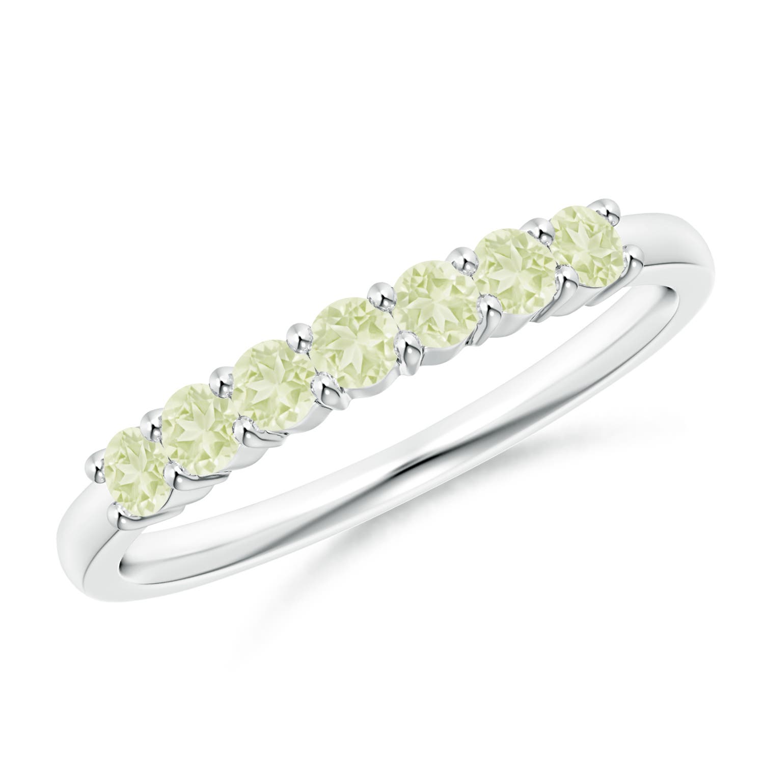 2.5mm A Half Eternity Seven Stone Peridot Wedding Ring in White Gold