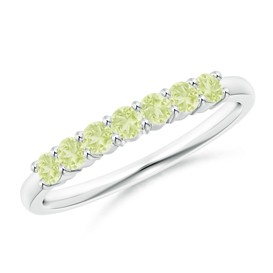 2.5mm AA Half Eternity Seven Stone Peridot Wedding Ring in P950 Platinum 