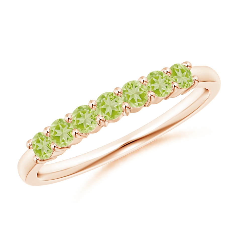 2.5mm AAA Half Eternity Seven Stone Peridot Wedding Ring in Rose Gold 