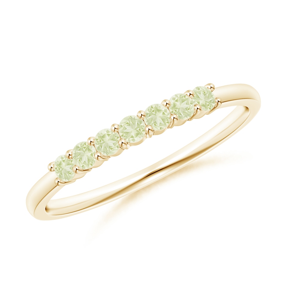 2mm A Half Eternity Seven Stone Peridot Wedding Ring in 10K Yellow Gold 