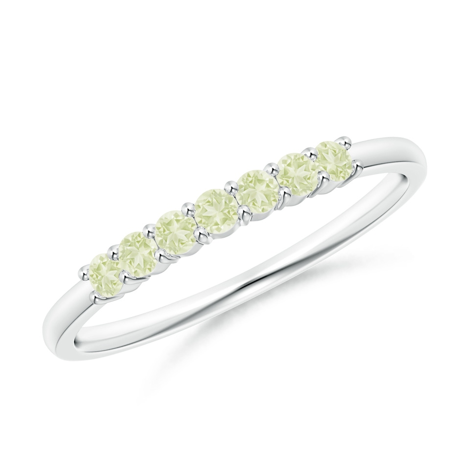 2mm A Half Eternity Seven Stone Peridot Wedding Ring in S999 Silver 