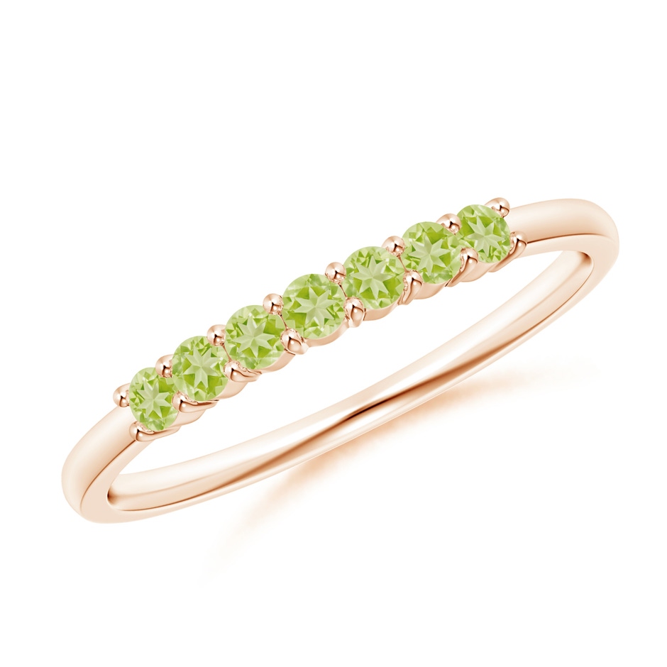2mm AAA Half Eternity Seven Stone Peridot Wedding Ring in Rose Gold 