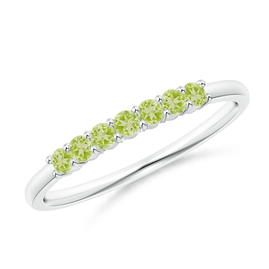 2mm AAA Half Eternity Seven Stone Peridot Wedding Ring in S999 Silver 