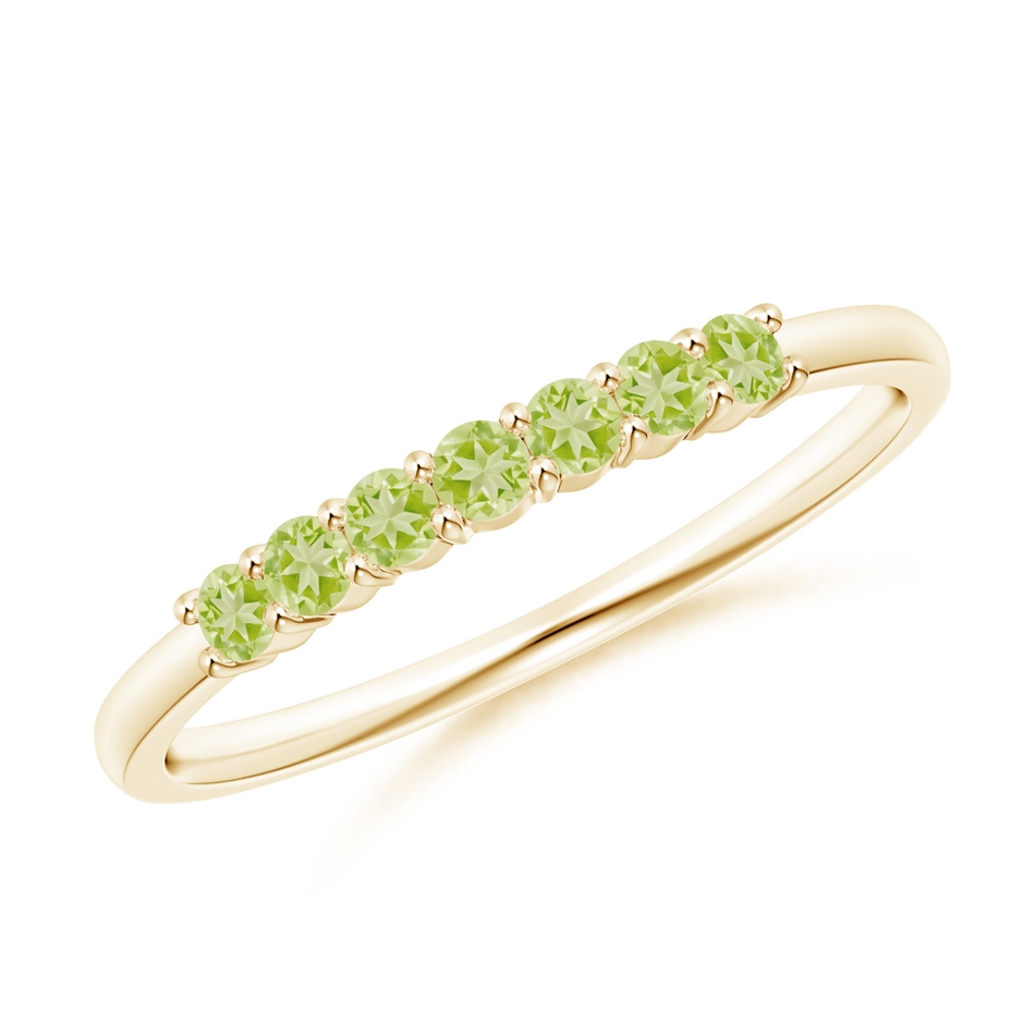 2mm AAA Half Eternity Seven Stone Peridot Wedding Ring in Yellow Gold 